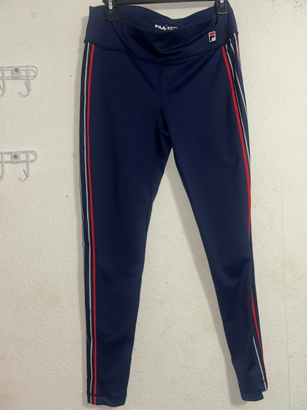Fila Navy Leggings with Red & White Side Stripes 419.11